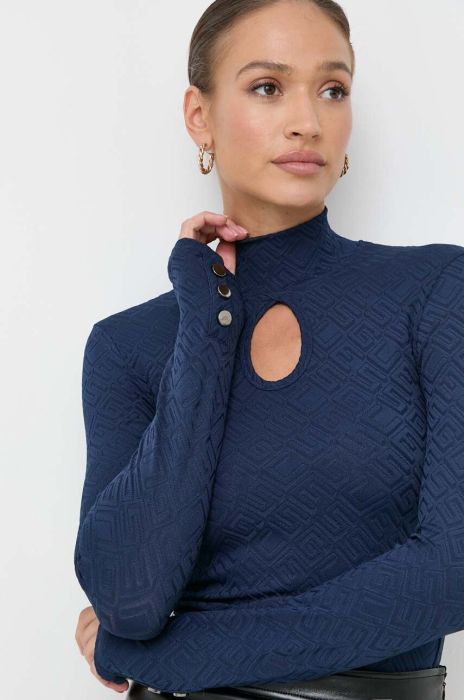 Блузка Guess колір синій однотонна Блузка Guess колір синій однотонна