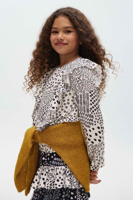 Дитяча блузка Mayoral колір чорний візерунок (3413150) Дитяча блузка Mayoral колір чорний візерунок (3413150)