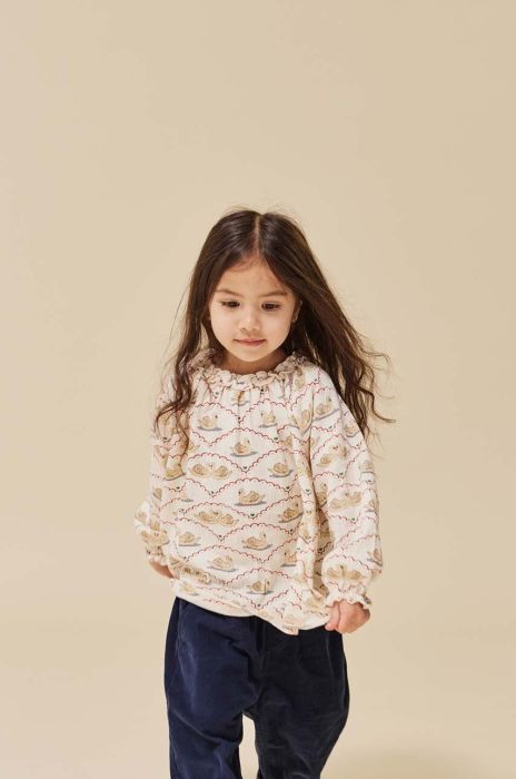 Дитяча блузка Konges Sl?jd колір бежевий візерунок (3673632) Дитяча блузка Konges Sl?jd колір бежевий візерунок (3673632)
