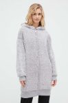 Кофта лаунж Dkny колір сірий з капюшоном однотонна Кофта лаунж Dkny колір сірий з капюшоном однотонна