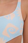 Суцільний купальник Roxy злегка ущільнена чашечка колір блакитний (3397297)
