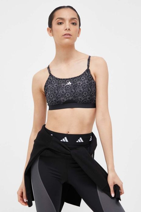 Спортивний бюстгальтер adidas Performance Aeroreact колір чорний візерунок (3323571) Спортивний бюстгальтер adidas Performance Aeroreact колір чорний візерунок (3323571)