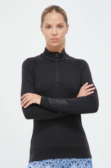 Функціональний лонгслів Helly Hansen Lifa Merino Midweight колір чорний Функціональний лонгслів Helly Hansen Lifa Merino Midweight колір чорний