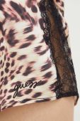 Піжама Guess жіноча колір коричневий сатин