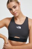 Спортивний бюстгальтер The North Face колір чорний однотонний Спортивний бюстгальтер The North Face колір чорний однотонний
