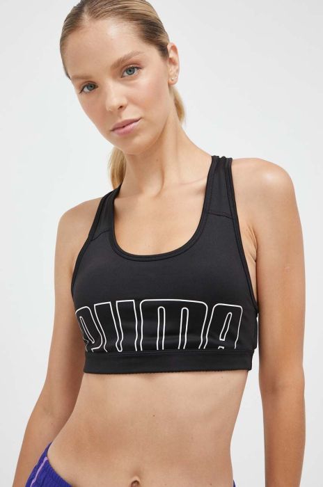 Спортивний бюстгальтер Puma 4Keeps колір чорний візерунок (3472217) Спортивний бюстгальтер Puma 4Keeps колір чорний візерунок (3472217)