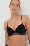 Бюстгальтер Emporio Armani Underwear колір чорний з бавовни однотонний Бюстгальтер Emporio Armani Underwear колір чорний з бавовни однотонний