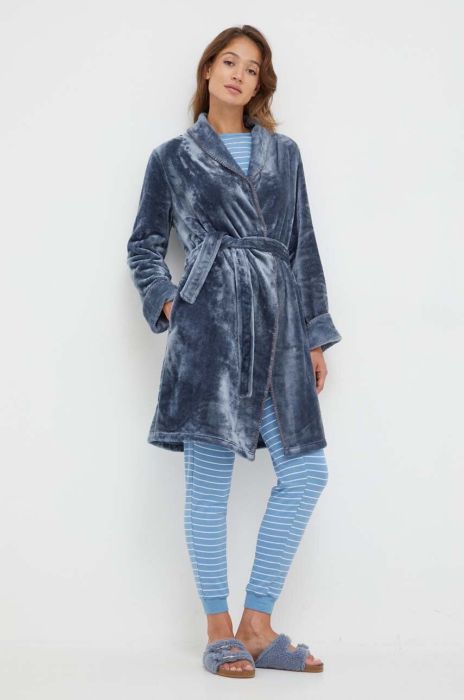 Халат United Colors of Benetton колір блакитний Халат United Colors of Benetton колір блакитний