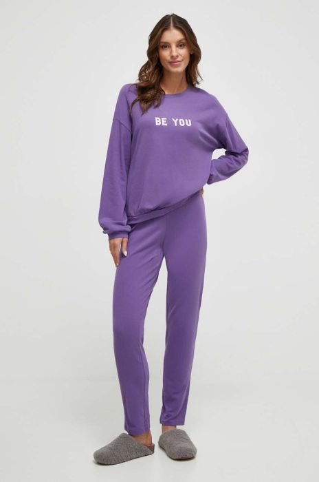 Піжама United Colors of Benetton жіноча колір фіолетовий (3600477)