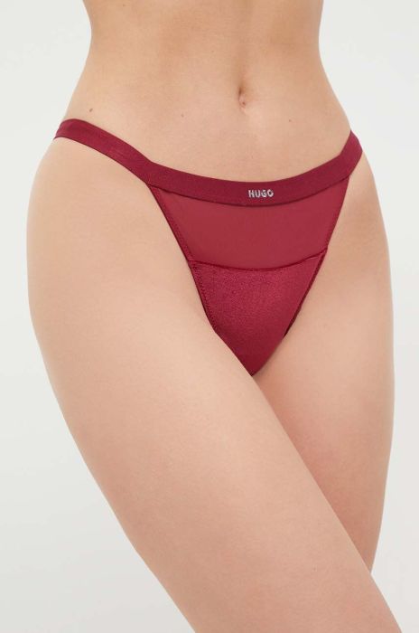 Стринги HUGO колір бордовий Стринги HUGO колір бордовий