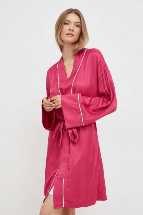 Халат HUGO колір рожевий Халат HUGO колір рожевий