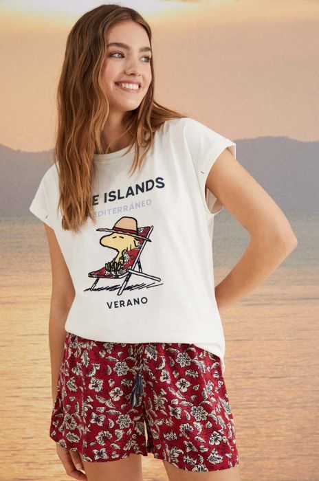 Бавовняна піжамна футболка women'secret Mix & Match колір білий з бавовни 3276557 Бавовняна піжамна футболка women'secret Mix & Match колір білий з бавовни 3276557