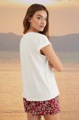 Бавовняна піжамна футболка women'secret Mix & Match колір білий з бавовни 3276557 Бавовняна піжамна футболка women'secret Mix & Match колір білий з бавовни 3276557