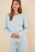 Бавовняна піжама women'secret COZY CLOUDS з бавовни 3136011 колір блакитний