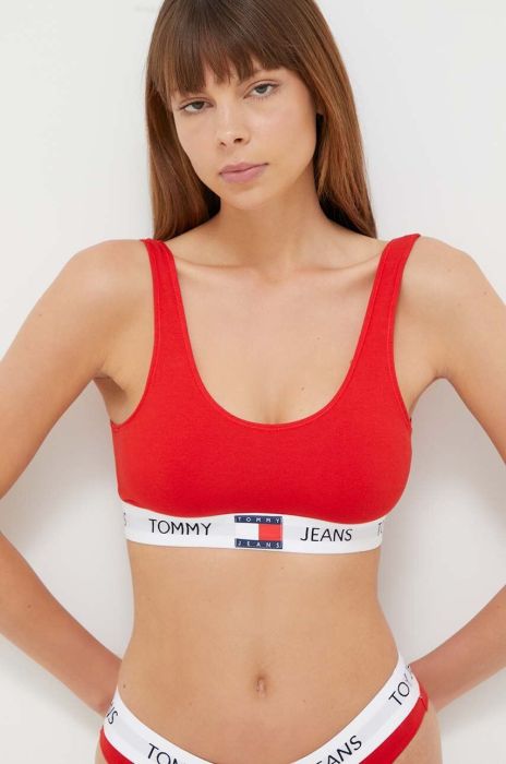 Бюстгальтер Tommy Jeans колір червоний однотонний (3485069) Бюстгальтер Tommy Jeans колір червоний однотонний (3485069)