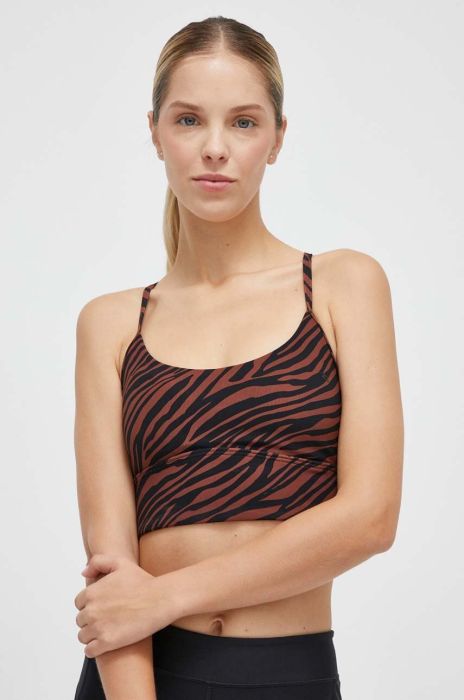 Спортивний бюстгальтер Rip Curl Mirage колір коричневий візерунок Спортивний бюстгальтер Rip Curl Mirage колір коричневий візерунок