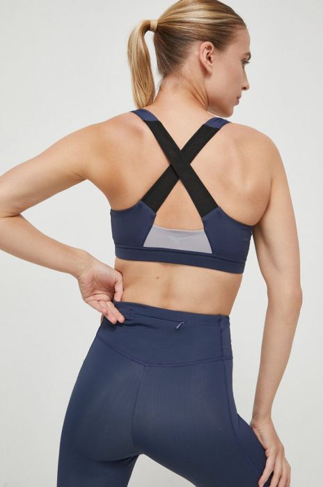 Спортивний бюстгальтер Mizuno однотонний колір блакитний Спортивний бюстгальтер Mizuno однотонний колір блакитний