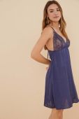 Нічна сорочка women'secret SENSE 1 жіноча колір синій мереживо 3416283