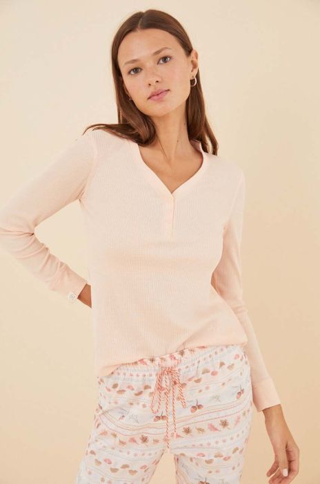 Піжамний лонгслів women'secret Mix & Match колір бежевий 3276605 Піжамний лонгслів women'secret Mix & Match колір бежевий 3276605