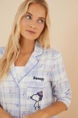 Бавовняна нічна сорочка women'secret Snoopy з бавовни 4446204 колір блакитний Бавовняна нічна сорочка women'secret Snoopy з бавовни 4446204 колір блакитний
