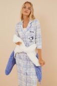 Бавовняна нічна сорочка women'secret Snoopy з бавовни 4446204 колір блакитний Бавовняна нічна сорочка women'secret Snoopy з бавовни 4446204 колір блакитний