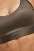 Спортивний бюстгальтер Reebok Lux колір коричневий однотонний Спортивний бюстгальтер Reebok Lux колір коричневий однотонний