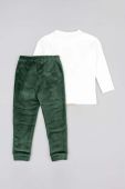 Дитяча піжама zippy колір зелений з принтом