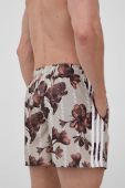 Купальні шорти adidas Performance Floral CLX колір бежевий Купальні шорти adidas Performance Floral CLX колір бежевий