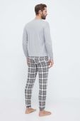 Бавовняна піжама United Colors of Benetton колір сірий візерунок Бавовняна піжама United Colors of Benetton колір сірий візерунок