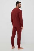 Бавовняна піжама United Colors of Benetton колір бордовий однотонна