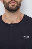 Бавовняна піжама Guess колір чорний однотонна