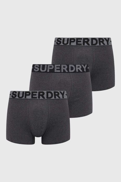 Боксери Superdry 3-pack чоловічі колір сірий Боксери Superdry 3-pack чоловічі колір сірий