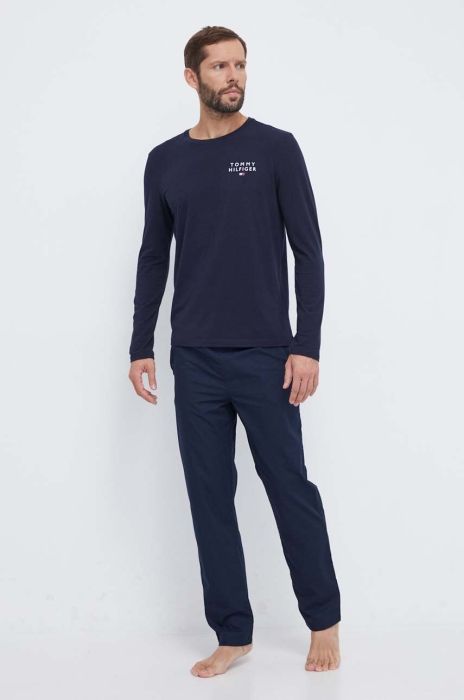 Піжама Tommy Hilfiger чоловіча колір синій з принтом Піжама Tommy Hilfiger чоловіча колір синій з принтом