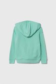 Дитяча кофта Guess колір бірюзовий з капюшоном однотонна Дитяча кофта Guess колір бірюзовий з капюшоном однотонна