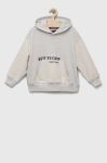 Дитяча бавовняна кофта Tommy Hilfiger колір сірий з капюшоном візерунок (3309764)