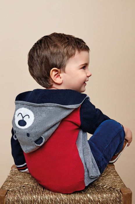 Кофта для немовлят Mayoral колір сірий з капюшоном однотонна Кофта для немовлят Mayoral колір сірий з капюшоном однотонна