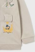 Кофта для немовлят Mayoral колір бежевий з капюшоном з аплікацією Кофта для немовлят Mayoral колір бежевий з капюшоном з аплікацією