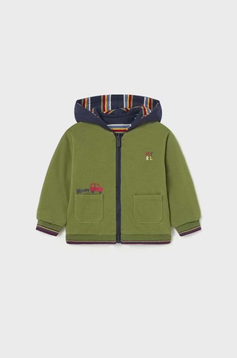 Кофта для немовлят Mayoral колір зелений з капюшоном з принтом (3418402) Кофта для немовлят Mayoral колір зелений з капюшоном з принтом (3418402)