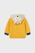 Кофта для немовлят Mayoral колір жовтий з капюшоном однотонна Кофта для немовлят Mayoral колір жовтий з капюшоном однотонна