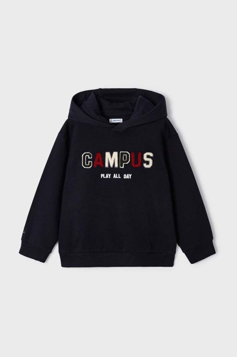 Дитяча кофта Mayoral колір синій з капюшоном з аплікацією (3413463) Дитяча кофта Mayoral колір синій з капюшоном з аплікацією (3413463)