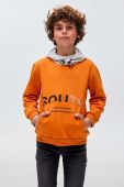 Дитяча кофта Mayoral колір помаранчевий з капюшоном з принтом (3413651) Дитяча кофта Mayoral колір помаранчевий з капюшоном з принтом (3413651)