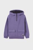 Дитяча кофта Mayoral колір фіолетовий з капюшоном однотонна Дитяча кофта Mayoral колір фіолетовий з капюшоном однотонна
