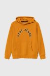 Дитяча кофта Pepe Jeans колір помаранчевий з капюшоном з принтом