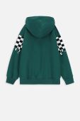 Дитяча бавовняна кофта Coccodrillo колір зелений з капюшоном з принтом (3621227)