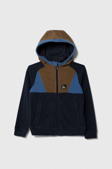 Дитяча флісова кофта Protest PRTSAIGE JR з капюшоном візерунок колір блакитний Дитяча флісова кофта Protest PRTSAIGE JR з капюшоном візерунок колір блакитний