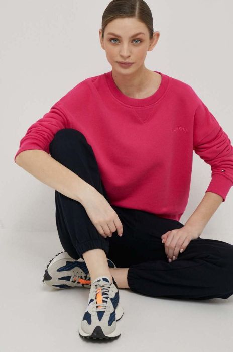 Кофта Tommy Hilfiger жіноча колір рожевий однотонна (3246835)