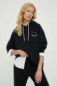 Бавовняна кофта PS Paul Smith жіноча колір чорний з капюшоном з аплікацією Бавовняна кофта PS Paul Smith жіноча колір чорний з капюшоном з аплікацією