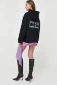 Бавовняна кофта Pinko жіноча колір чорний з капюшоном з принтом (3441418) Бавовняна кофта Pinko жіноча колір чорний з капюшоном з принтом (3441418)