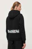 Кофта Karl Lagerfeld жіноча колір чорний з капюшоном з принтом (3353878) Кофта Karl Lagerfeld жіноча колір чорний з капюшоном з принтом (3353878)