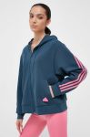 Кофта adidas жіноча з капюшоном з аплікацією колір блакитний Кофта adidas жіноча з капюшоном з аплікацією колір блакитний